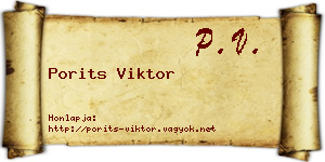 Porits Viktor névjegykártya